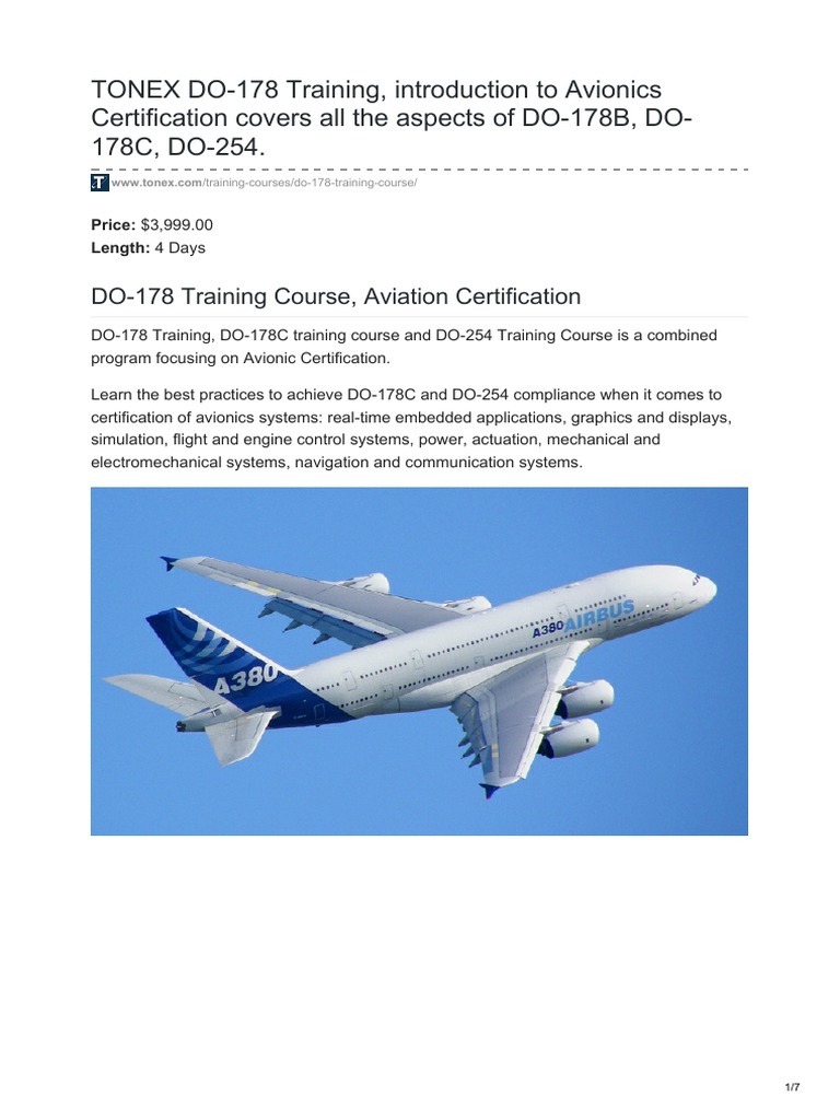 DO178, DO254, and Avionics Certification A Comprehensive 4Day