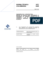 NTC 3999 Método de Ensayo para Determinar la Existencia de Humedad Capilar en el Concreto y en la Mampostería de Concreto, Mediante una Lámina de Plástico.pdf