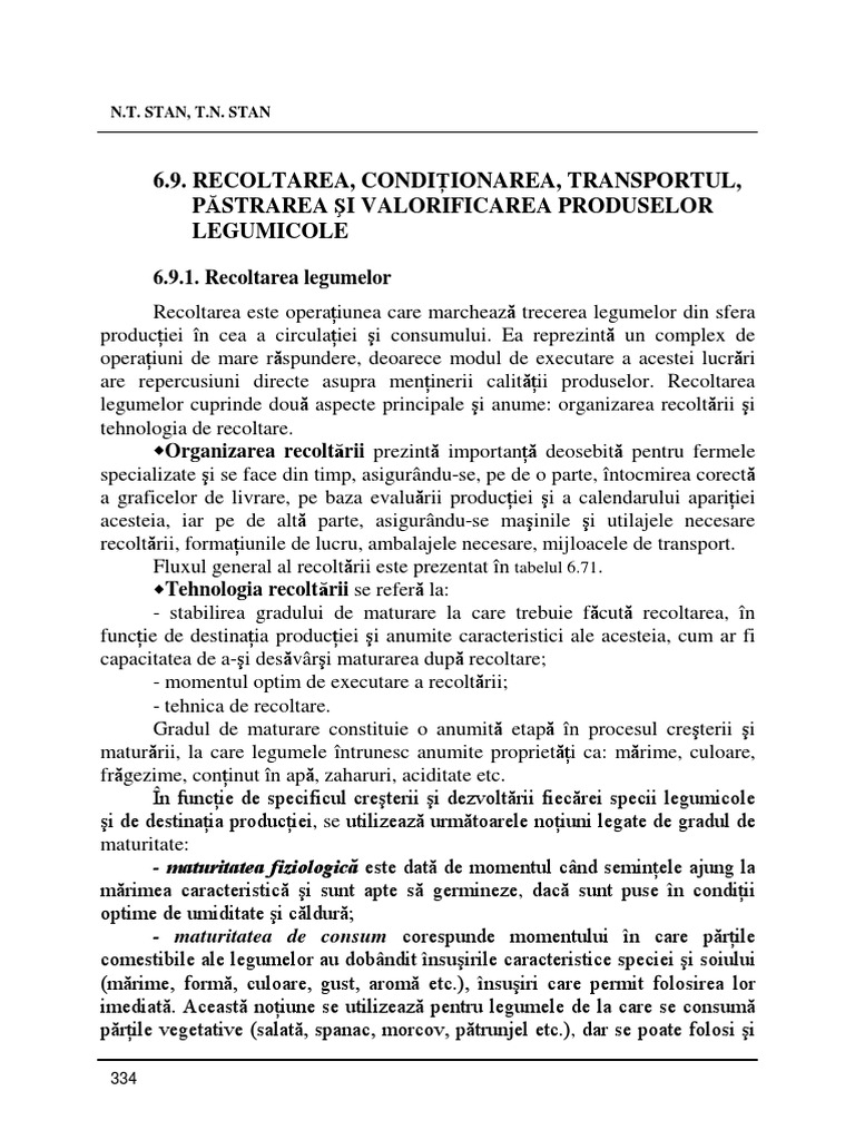 8 Recoltarea Si Condiţionarea Produselor Legumicole | PDF