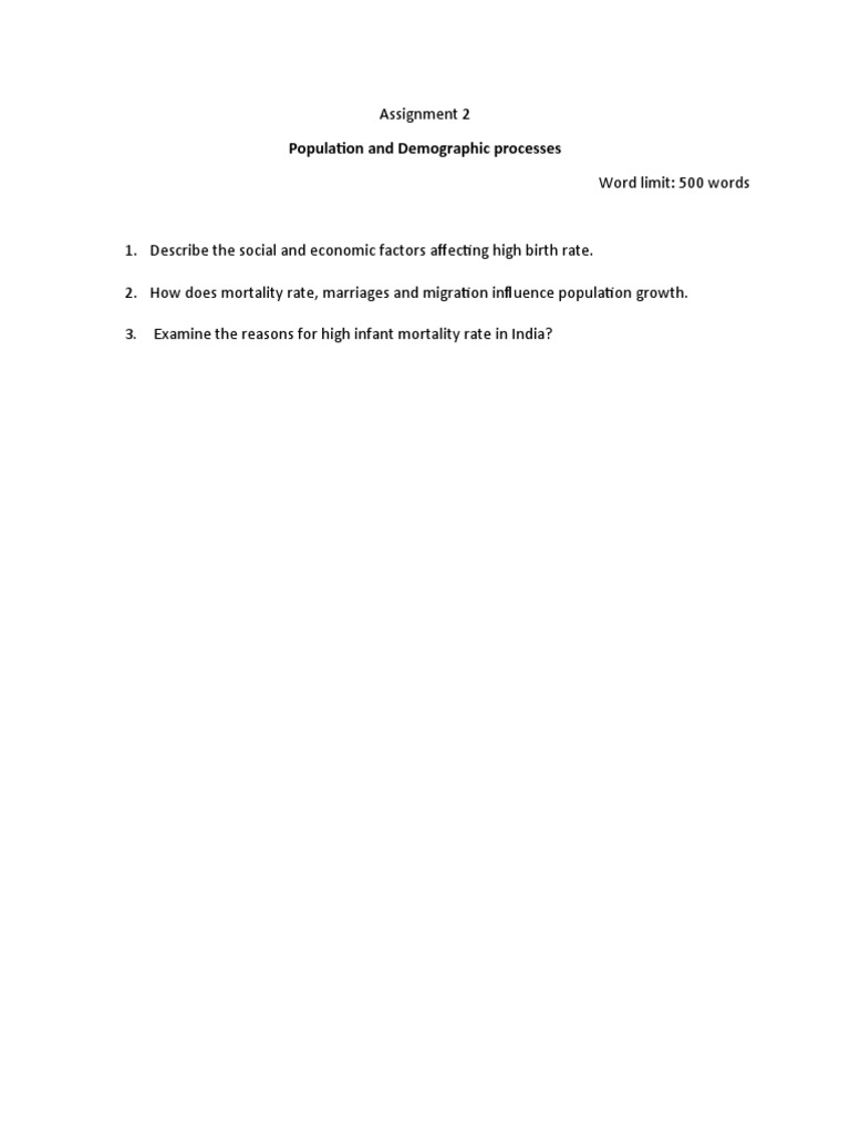 Assignment 2: Population and Demographic Processes | PDF