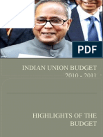 Indian Union Budget 2010 - 2011