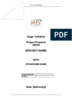 Stage: Initiation Project Proposal 2005/6 (Project Name)
