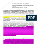 Ejercicio Práctico Sobre El Texto Argumentativo