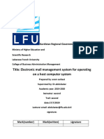 Title: Electronic Mail Management System For Operating On A Host Computer System