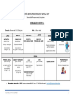 INSTITUCION EDUCATIVA Horario semanal grupo A