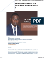 Le Principe de La Légalité Criminelle Et La Répression Des Actes de Terrorisme en Droit Camerounais - JuriAfrique