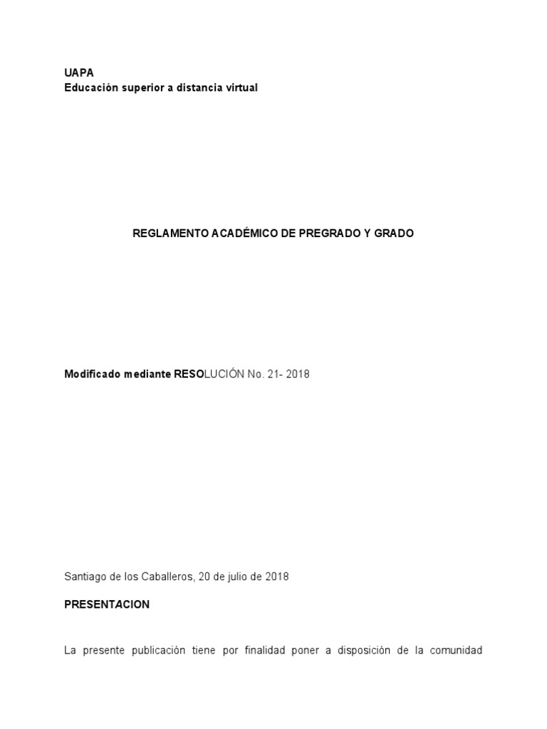Reglamento Academico de Pregrado y Grado Definitivo 2018 PDF | PDF ...