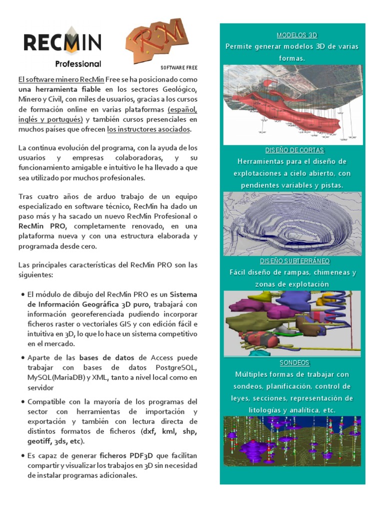 RecMin PRO: Innovación en Software Minero | PDF | Sistema de ...