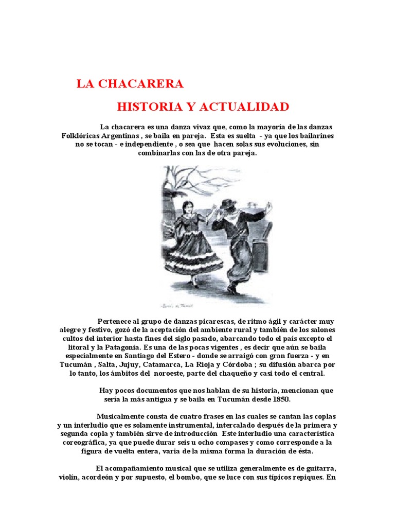 Historia y características de la chacarera | PDF | Las artes escénicas ...