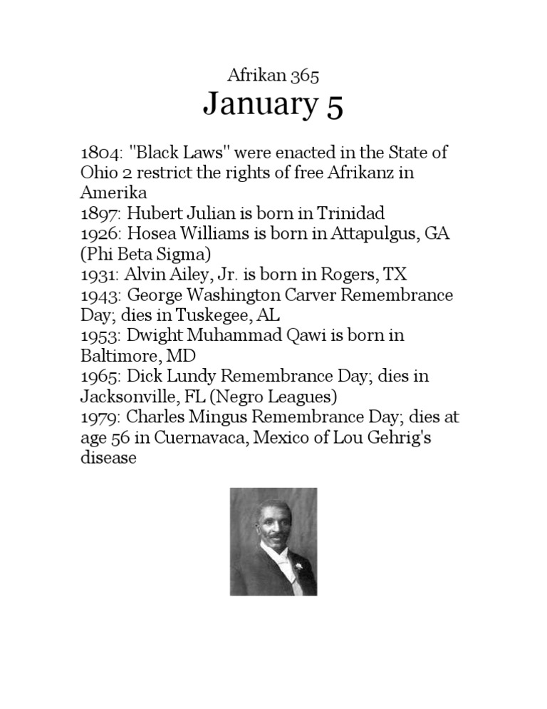 Key Historical Events on January 5 | PDF | Social Science