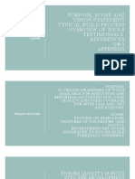 Purpose, Scope and Vision Statement Typical Build Process Overview of Tools Testimonials References Q&A Appendix