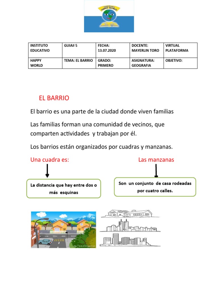 Geografía 1°: Estructura del Barrio | PDF | Ciencias sociales | Hogar ...