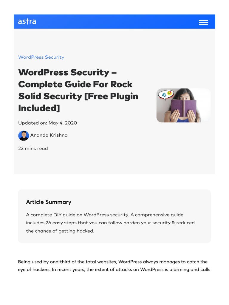 WordPress Security - 26 DIY WordPress Security Steps PDF | PDF | Word ...