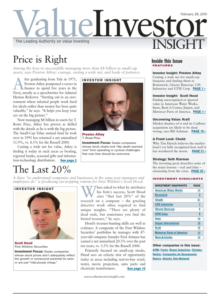 Insights from Value Investors Athey & Hood | PDF | Stocks | Stock ...
