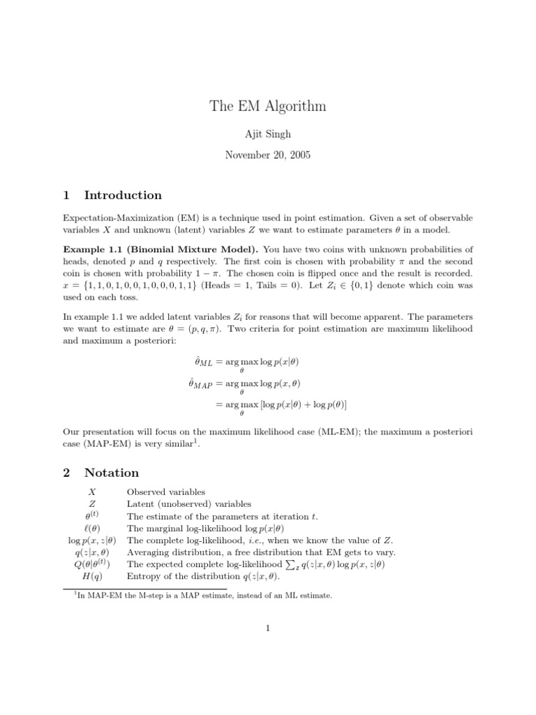 Understanding the EM Algorithm Basics | PDF