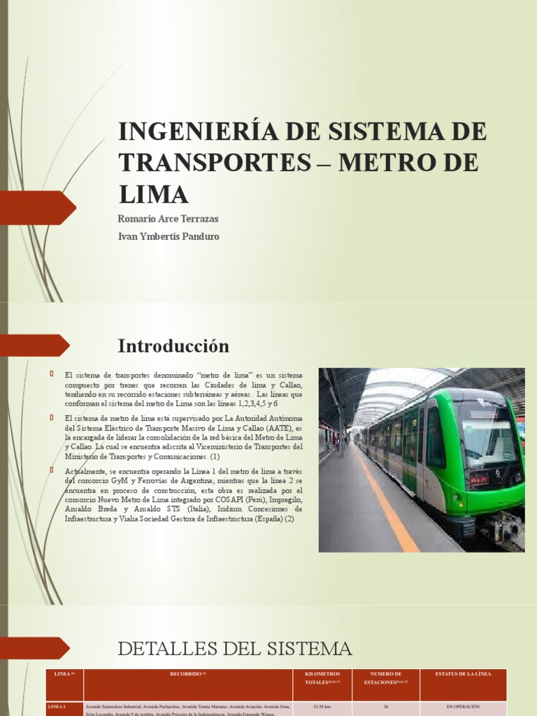 Estaciones y líneas del Metro de Lima | PDF | Transporte ferroviario de ...