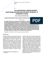 Self-Confidence and Decision Making Between Psychology and Physical Education Students: A Comparative Study