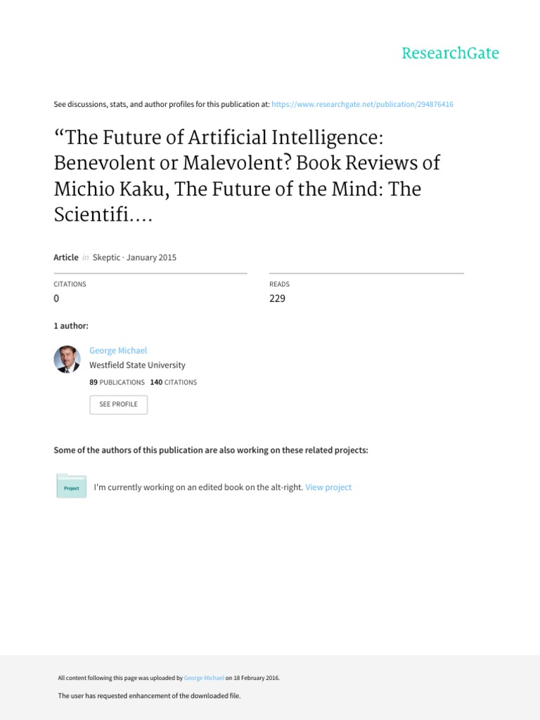 Futureof Artificial Intelligence | PDF | Technological Singularity ...