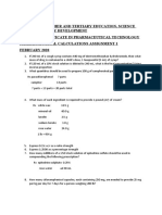 Pharmaceutical calculations assignment