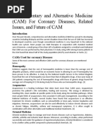 Complementary and Alternative Medicine (CAM) For Coronary Diseases, Related Issues, and Future of CAM