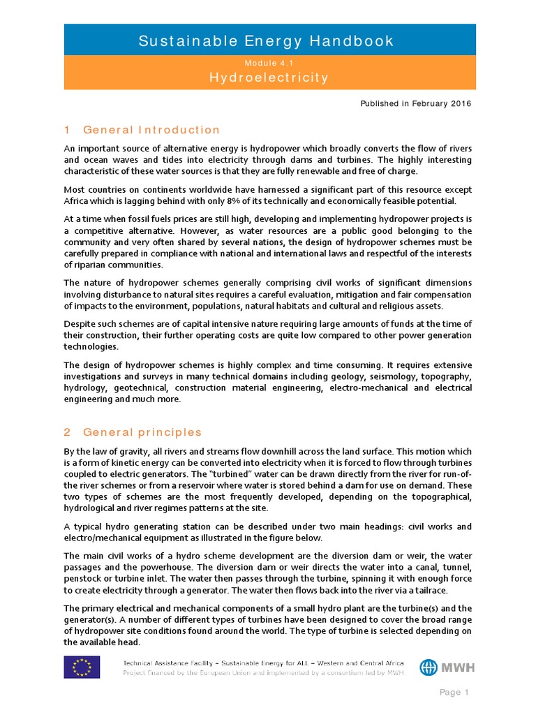Hydroelectricity: A Sustainable Energy Guide | PDF | Hydroelectricity ...