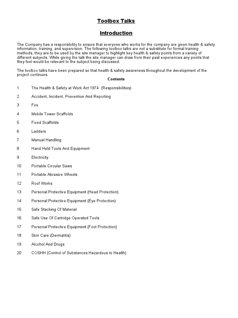 Toolbox Talks Scaffolding Electrical Connector