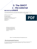 SWOT Analysis and External Environment Factors