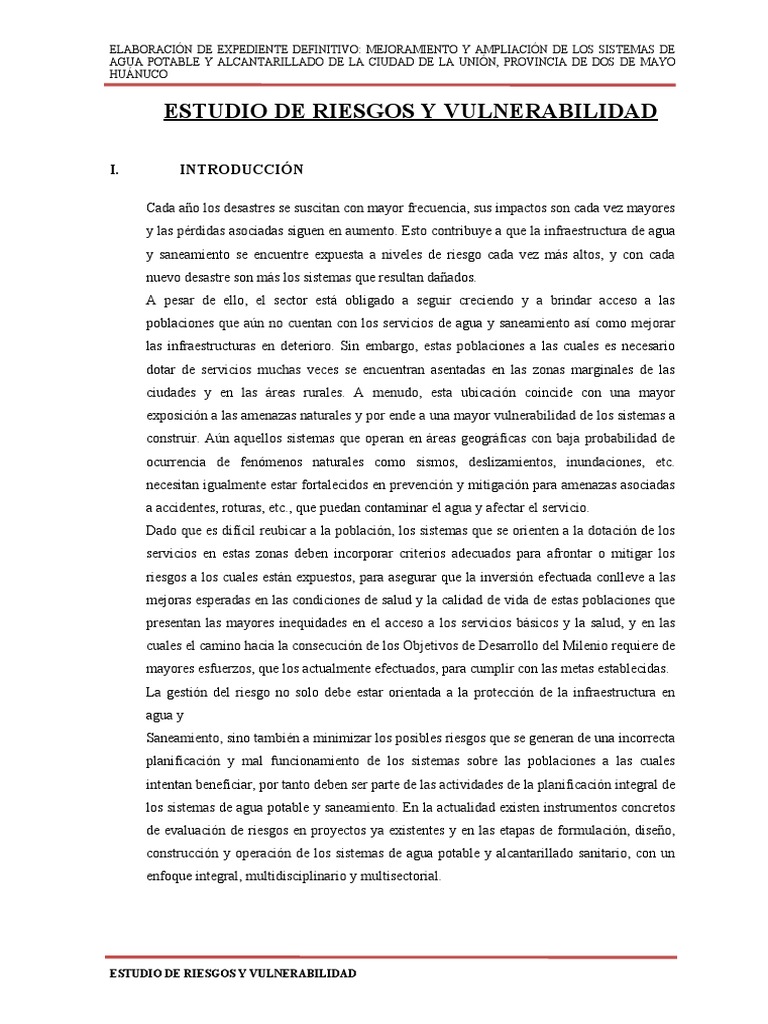 Vulnerabilidad y Riesgos en La Unión | PDF | Vulnerabilidad | Riesgo