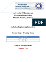 University of Technology Chemical Engineering Oil and Refining Branch