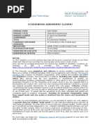 School of Science and Technology: Coursework Assessment Element