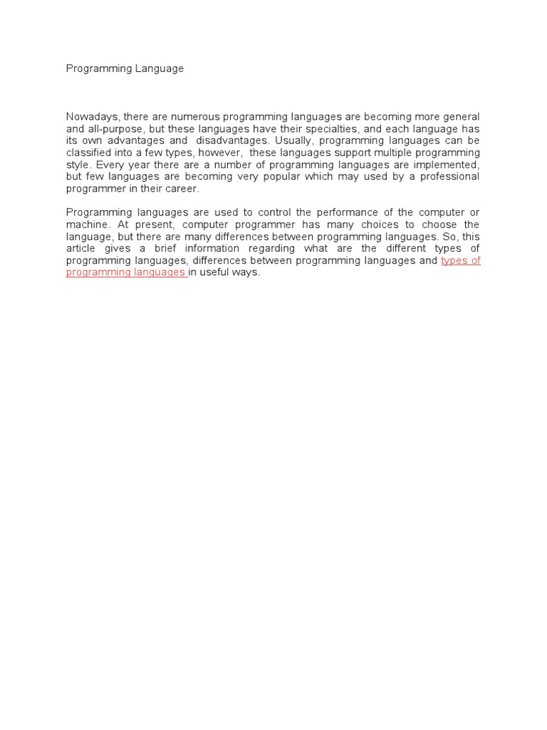 Programming Language | PDF