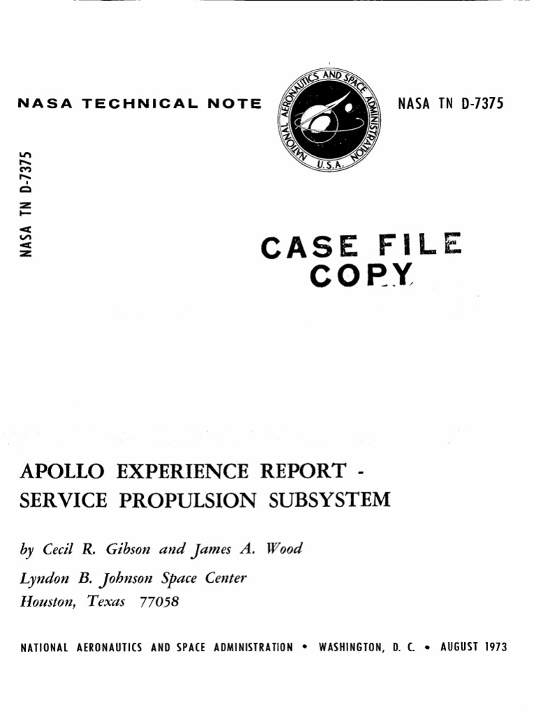 Apollo Experience Report Service Propulsion Subsystem | PDF | Apollo ...