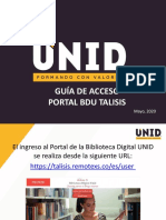 Guía de Ingreso Al Portal BDU-Talisis - Redunid PDF