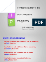 Introduction To Innovative Projects: DR S. Balakrishnan