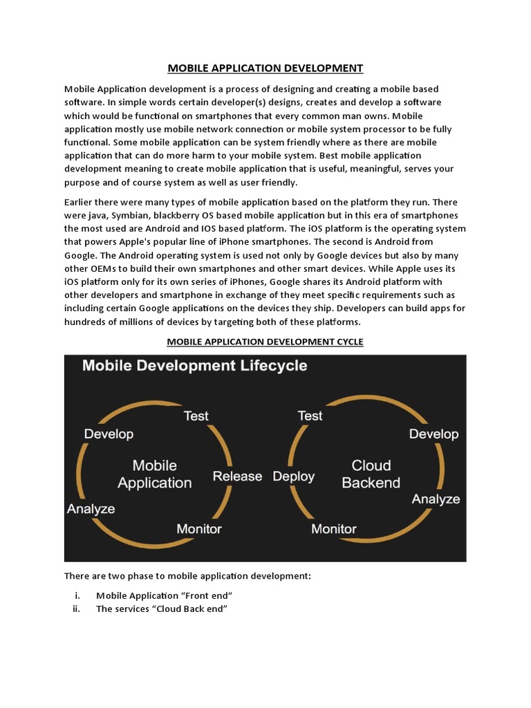 Mobile Application Development Overview | PDF | Mobile App | Smartphone