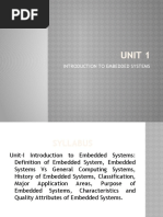 Unit 1: Introduction To Embedded Systems