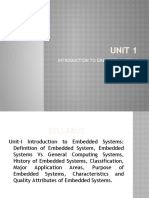 Unit 1: Introduction To Embedded Systems