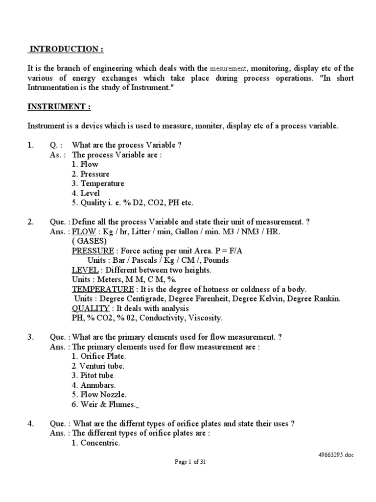Instrument Question | PDF