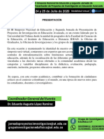 Tercer Simposio Nacional de Educación y Segundas Jornadas de Presentación de Proyectos de Investigación en Educación Avanzada.