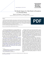 Two-Tier Store Brand The Benefit Impact of A Value Brand On Perceptions of A Premium Brand PDF
