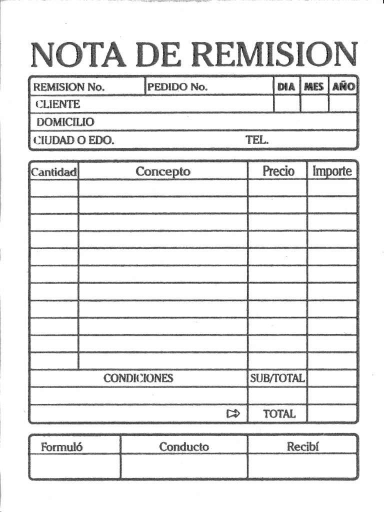 Nota de Remisión | PDF