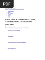 Unit 2 - Week 1: Introduction To Clouds, Virtualization and Virtual Machine