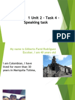 English 1 Unit 2 - Task 4 - Speaking Task