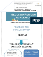 GUÍA DE TRABAJO #5 - TALLER COHERENCIA Y COHESIÓN - Danna Causil - 6-2