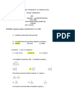 Parcial Matematica 1 Grupo031