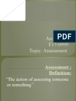 Asma Qazi F17-0999 Topic: Assessment