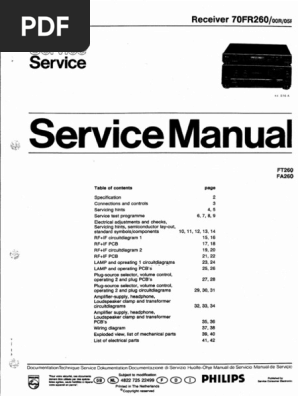Philips Fr 260 Service Manual Pdf