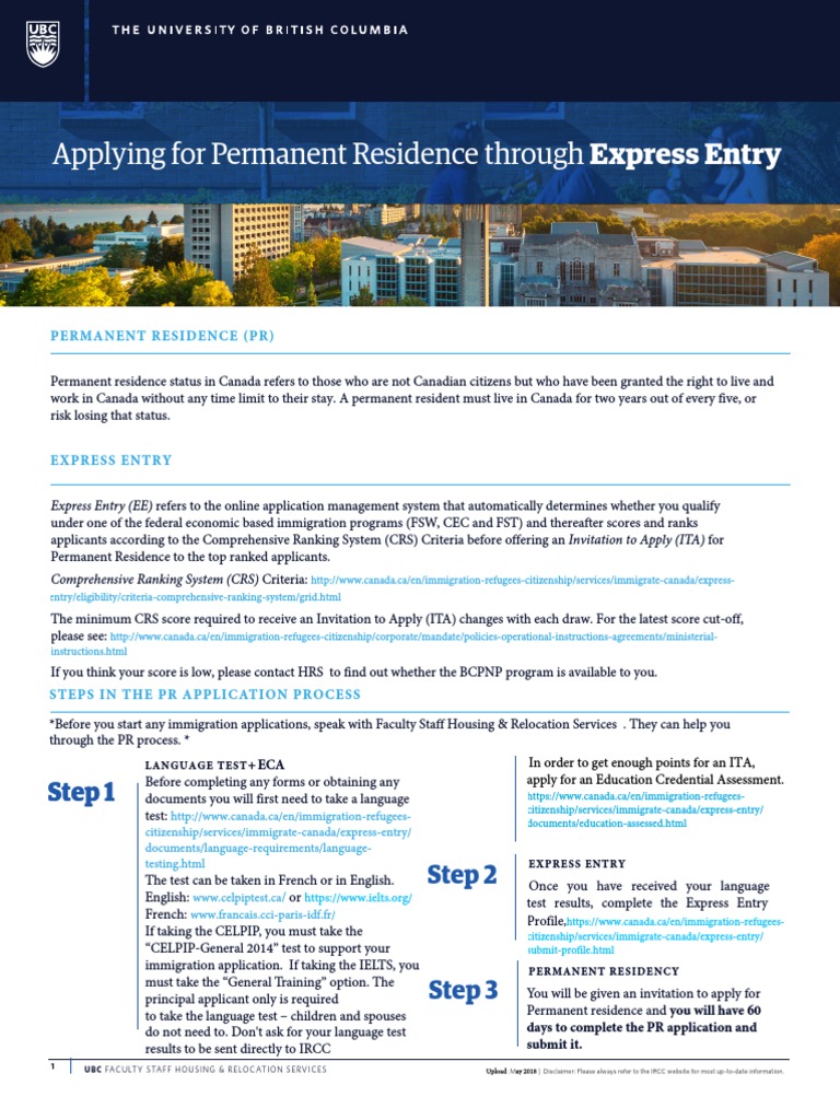 Steps for Canada PR Application Process | PDF | Government And ...