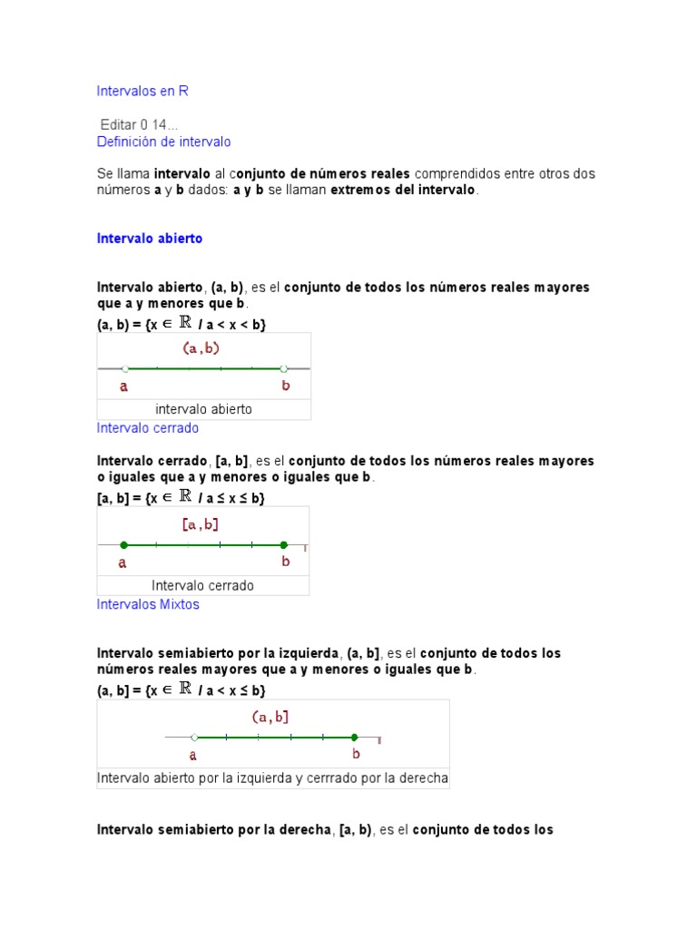 Tipos de Intervalos en R | PDF | Intervalo (Matemáticas) | Objetos ...