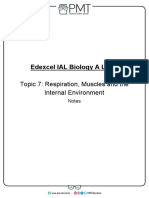 Summary Notes - Topic 7 Respiration, Muscles and The Internal Environment - Edexcel (IAL) Biology A-Level